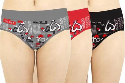 HRNIN SEC® - LOVE PRINTED PANTY (PACK OF 3)