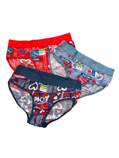 HRNIN SEC® - LOVE PRINTED PANTY (PACK OF 3)