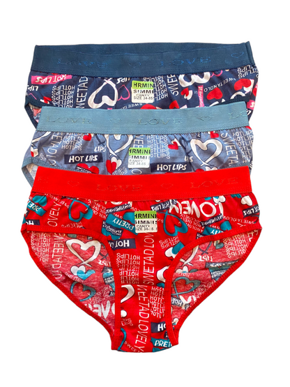 HRNIN SEC® - LOVE PRINTED PANTY (PACK OF 3)