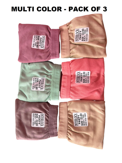 HRNIN SEC® -  PLAIN INTERLOCK PANTY (PACK OF 3)